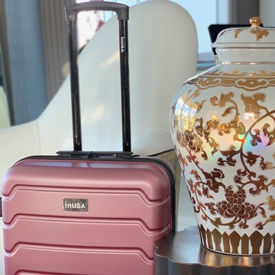 InUSA Trend 24" Hardside Suitcase, 4-Wheeled Spinner, TSA Checkpoint Friendly, Rose Gold (IUTRE00M-ROS)
