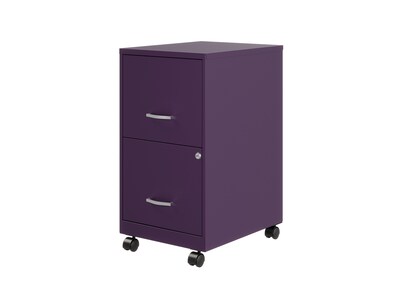 Space Solutions SOHO Smart File 2-Drawer Mobile Vertical File Cabinet, Letter Size, Lockable, Midnight Purple (25277)