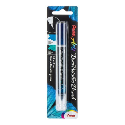 Pentel DualMetallic, Brush, Brown Ink, 3/Bundle (PTAXGFHBPDCX-3)
