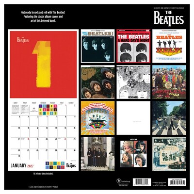 2027 TF Publishing The Beatles: Albums 12" x 12" Monthly Wall Calendar, Multicolored (27-1101)