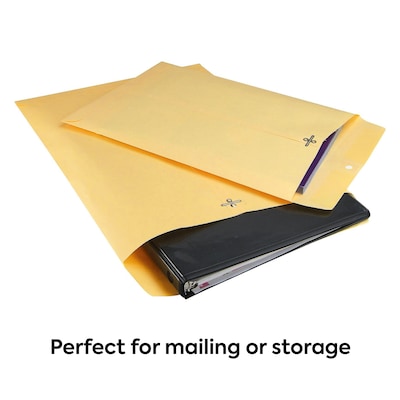 Staples 11.5 x 14.5 Kraft Clasp Catalog Envelopes, Brown, Heavyweight Metal Clasp & Gummed Seal, 100/Box