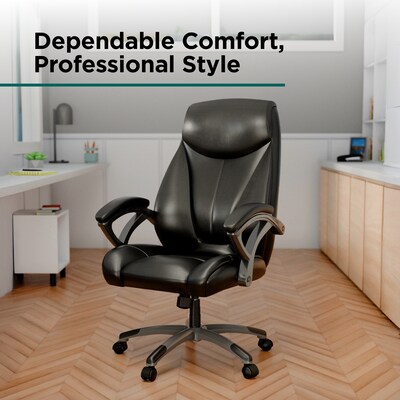 Workplace2.0™ Ramsey Ergonomic Bonded Leather Swivel Manager Chair, Black (ST62216)