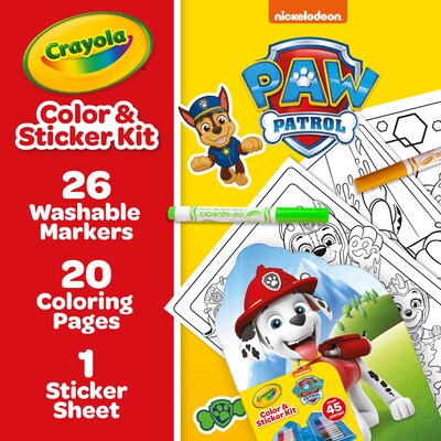Crayola Paw Patrol Color & Sticker Kit Coloring Book, 20 Pages (BIN041234)