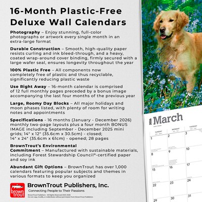 2026 BrownTrout For the Love of Golden Retrievers 14" x 12" Monthly Wall Calendar (9798330707157)