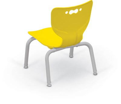 MooreCo 10" Hierarchy Student Chair with 4 Legs, Yellow/Platinum Base (703673561860)