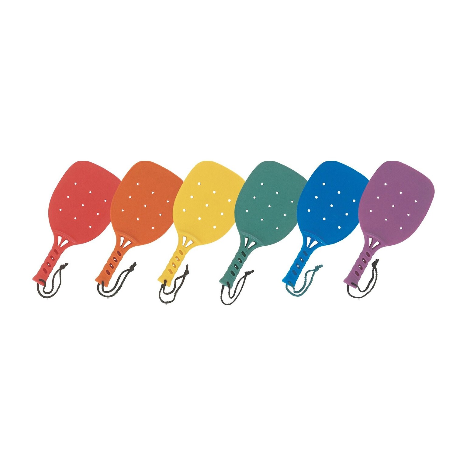 Champion Sports Plastic Paddleball Rackets, Assorted Colors, 6/Set (CHSMRSET)
