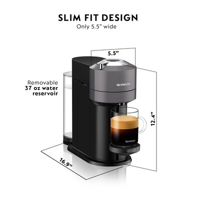De'Longhi Nespresso Vertuo Next Premium Coffee & Espresso Machine Combination, Black (ENV120GYAE)