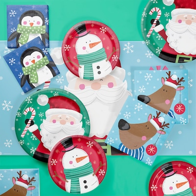 Creative Converting Jolly Characters Christmas Tableware Set, Serves 8 (DTC8333E2A)