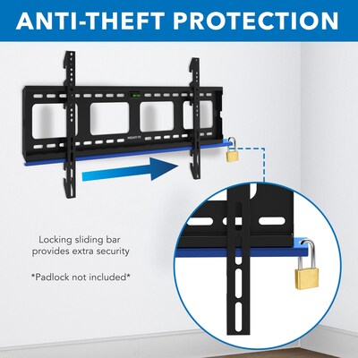 Mount-It! Heavy-Duty Ultra Low Profile TV Wall Mount with Locking Feature for 43" to 90" VESA Mount TVs (MI-305L)
