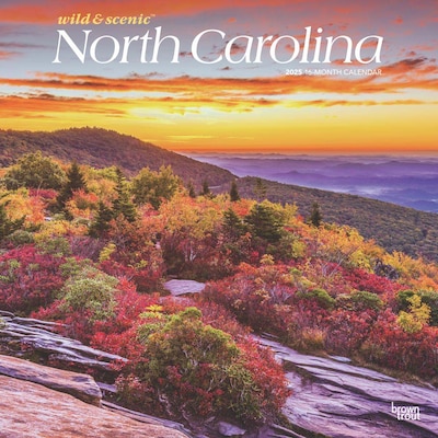 2025 BrownTrout North Carolina Wild & Scenic 12 x 12 Monthly Wall Calendar (9781975475444)