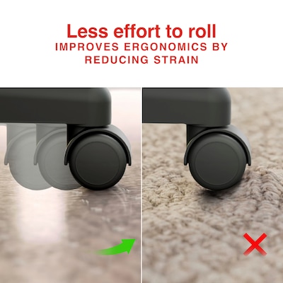 Quill Brand® PlushMat Carpet Chair Mat, 46" x 60'', Crystal Clear (20235-CC)