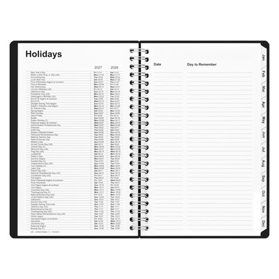 2027 Staples 5" x 8" Weekly & Monthly Planner, Plastic Cover, Black (ST21490-27)
