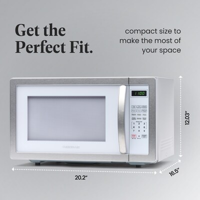 Farberware Classic 1.1 Cu. Ft. Countertop Microwave, White/Platinum (FMO11AHTPLB)