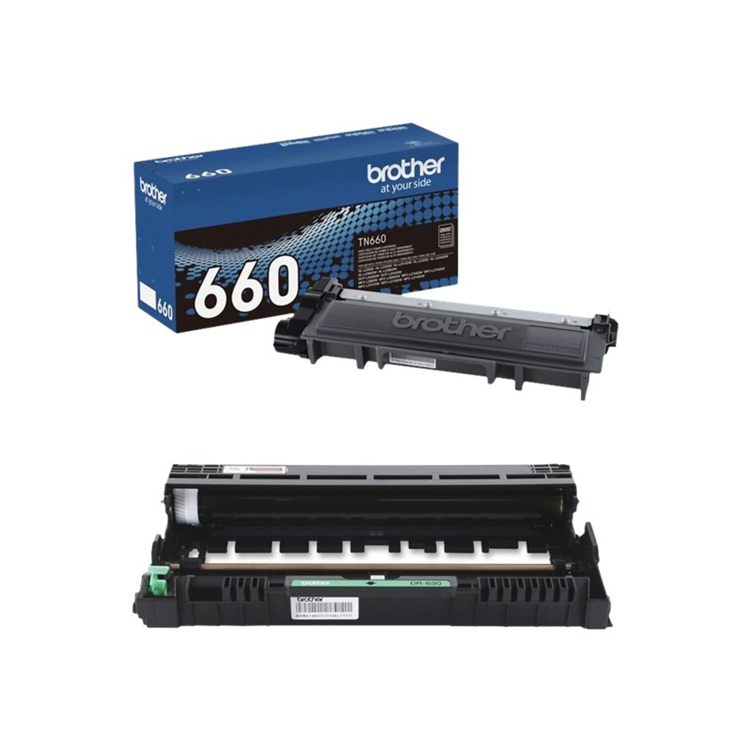 Brother TN-660/DR-630 Black High Yield Toner Cartridge & Drum Unit Bundle (TN660DR630PK-STP)