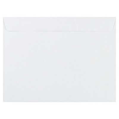 JAM Paper Open End Commercial Booklet Envelopes, Peel & Press, 9 x 12, White, 100 Pack/(13751D)