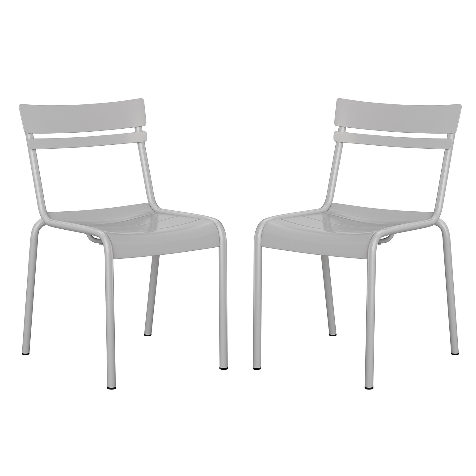 Flash Furniture Nash Modern Metal Side Dining Chair, Silver, 2/Pack (2XUCH10318SL)