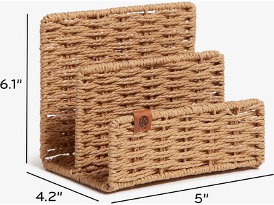 U Brands Paper Rope Side-Loading Letter Tray, Letter Size, Brown (6088U01-12)