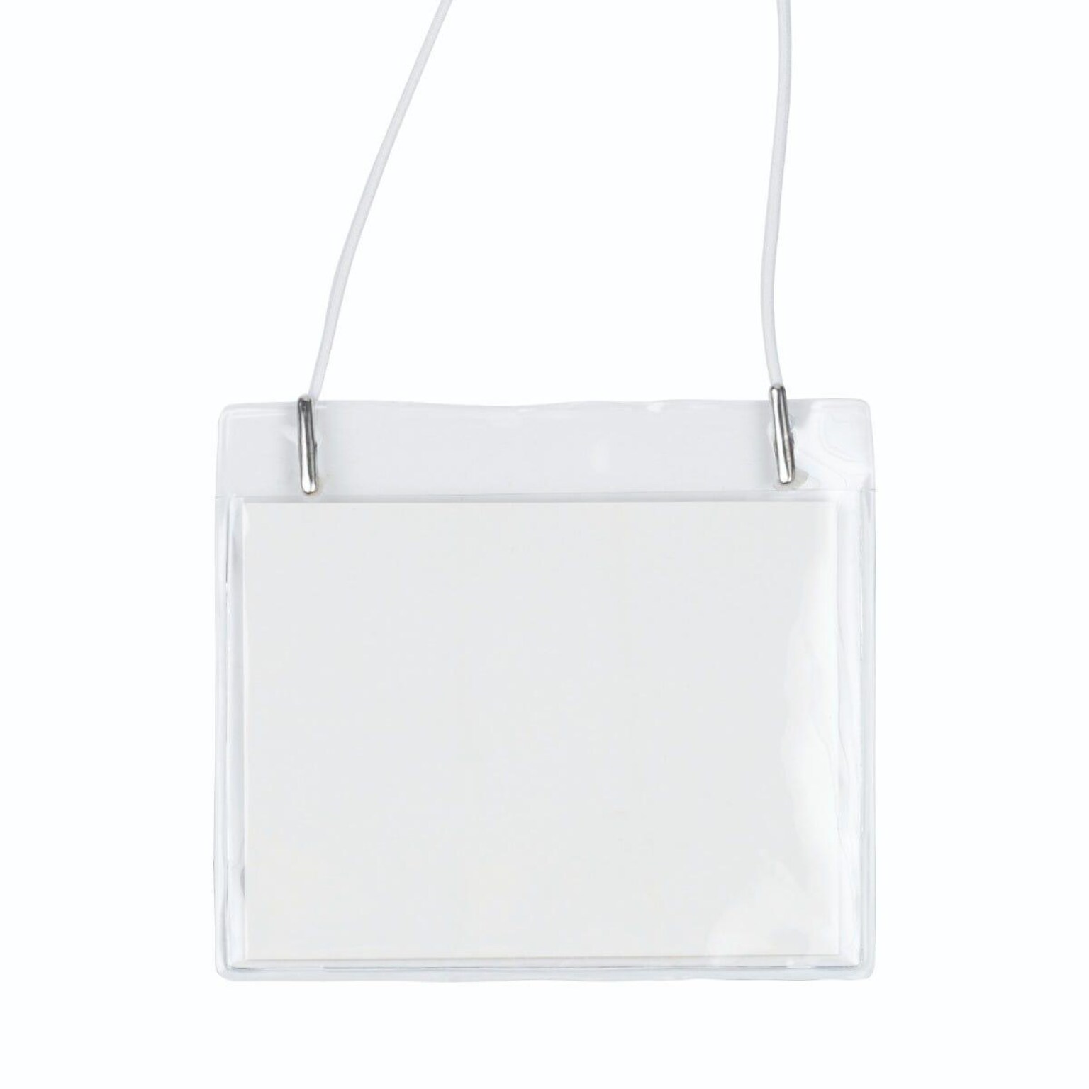 JAM PAPER Plastic Name Tags, 4 x 3 1/2, Clear, 24/Pack (401138612)