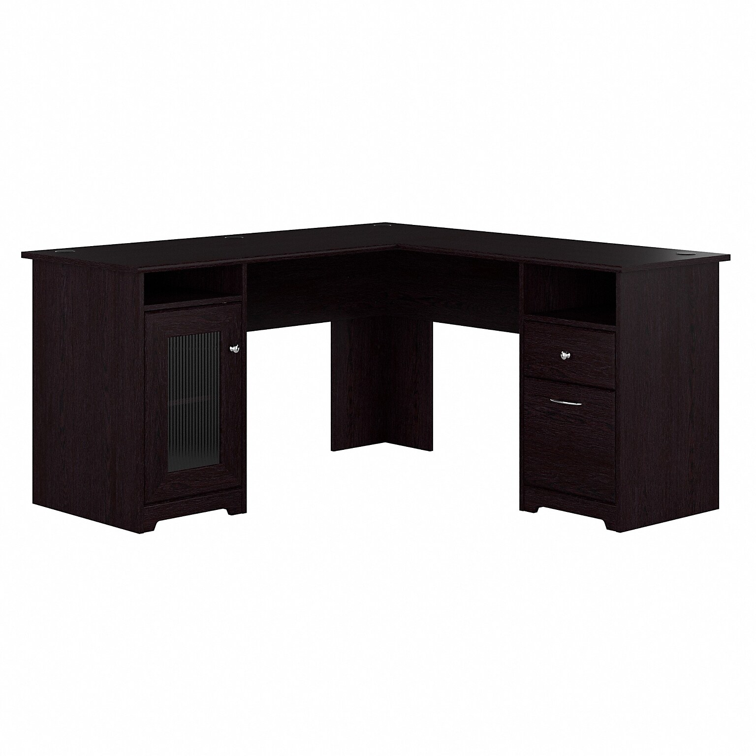 Bush Furniture Cabot 60W L Shaped Computer Desk with Storage, Espresso Oak (WC31830K)