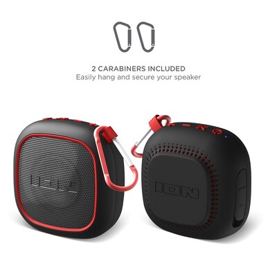 ION Magnet Rocker Wireless Bluetooth Portable Speakers, Water Resistant, Black, 2/Pack (MAGROCKER2P)