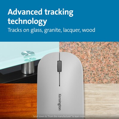 Kensington SureTrack Dual Wireless Ambidextrous Mouse, Gray (K75351WW)