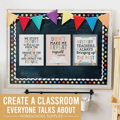 Hadley Designs 11" x 14" Boho History Bulletin Board Classroom Decor Posters, 6/Set (HDDX004BE8MKR)
