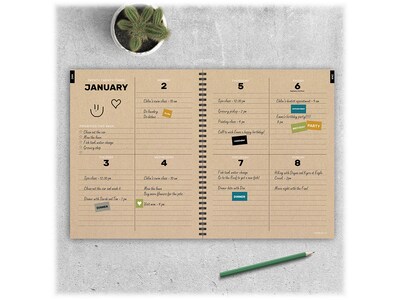 2023 TF Publishing X Marks the Spot 9" x 11" Weekly & Monthly Planner, Blue/Green (LWM-23-9706)
