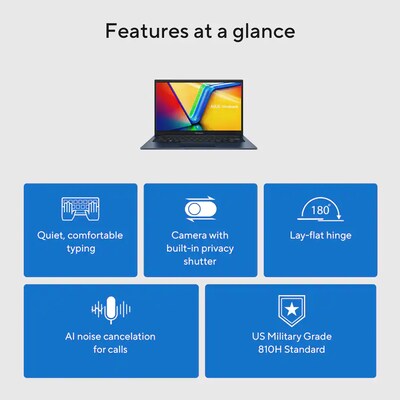 ASUS Vivobook X1404 14" Laptop, Intel Core i5-1334U, 12GB RAM, 256GB SSD, Windows 11 Home (X1404VA-I512256)