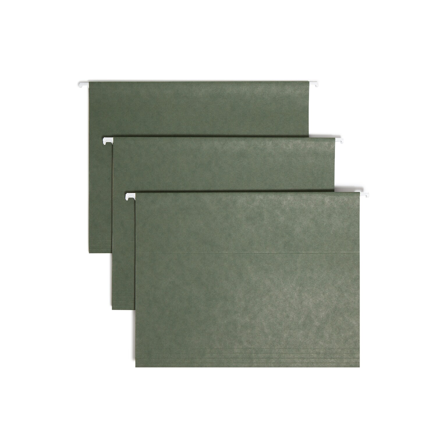 Smead Hanging File Folders, 1/5-Cut Adjustable Tab, Letter Size, Standard Green, 25/Box (64055)