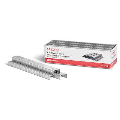 Staples Premium Staples, 1/4 Leg Length, 5000/Box (TR58088)