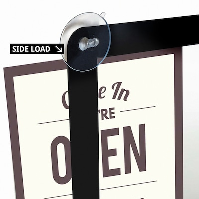 Azar Poster Holder, Window-Hanging, Vertical/Horizontal, Side Loading Plastic (106699-BLK)