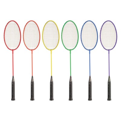 Champion Sports Tempered Steel Badminton Racket Set, Assorted Colors, Set of 6 (CHSBR20SET)