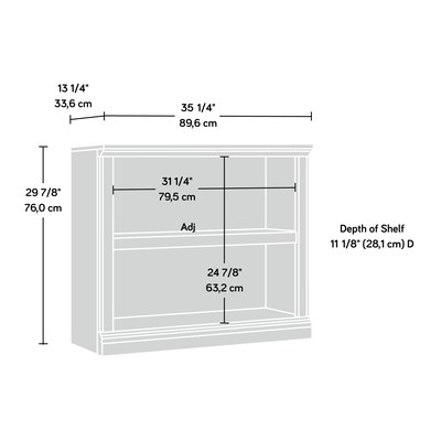Sauder Select 30"H 2-Shelf Bookcase, Estate Black (414237)