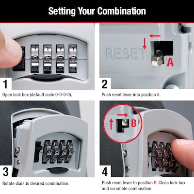 Master Lock 5-Key Combination Safe, Black/Silver (5400D)
