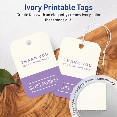 Avery 2 x 3  Blank Price & Merchandise Tags, Ivory, 80/Carton (95317-MIT10)