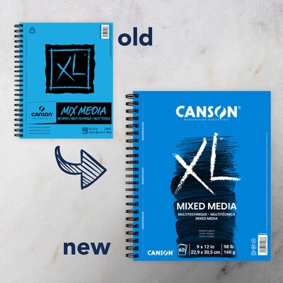 Canson XL Series 12 x 9 Wire Bound Mixed Media Sketch Pad, 60 Sheets/Pad (MCXC10051092703)