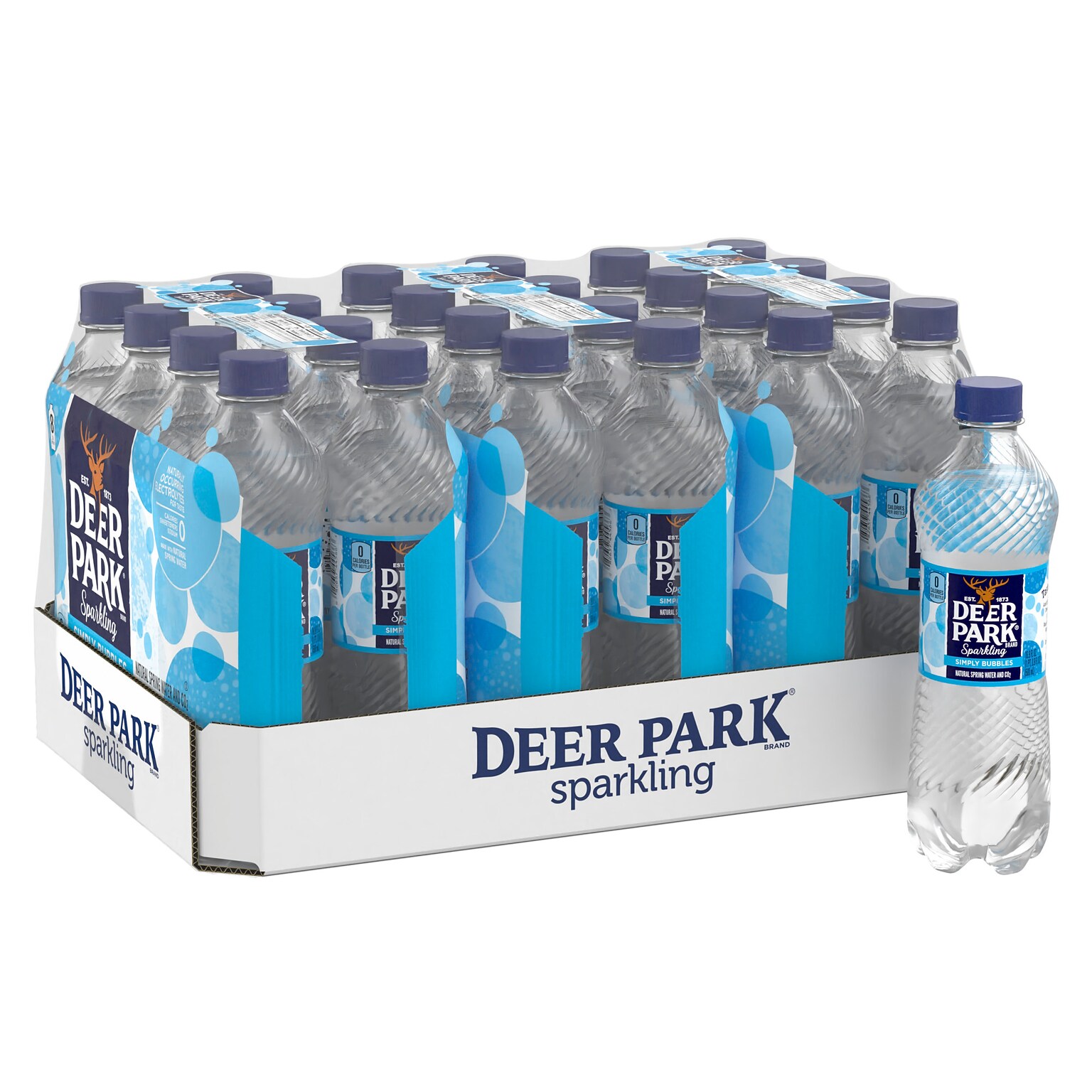 Deer Park Simply Bubbles Sparkling Spring Water, 16.9 oz. Bottles, 24/Carton (12349500)
