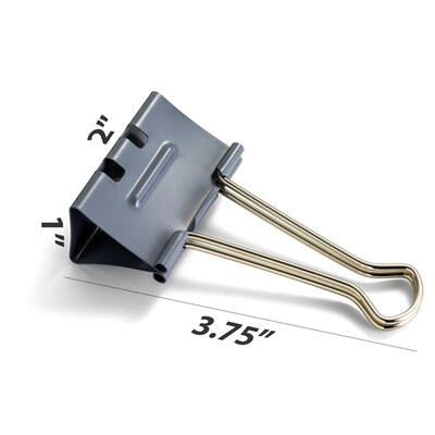Officemate EZ Large Binder Clips, Gray, 16 Clips/Pack (99216)
