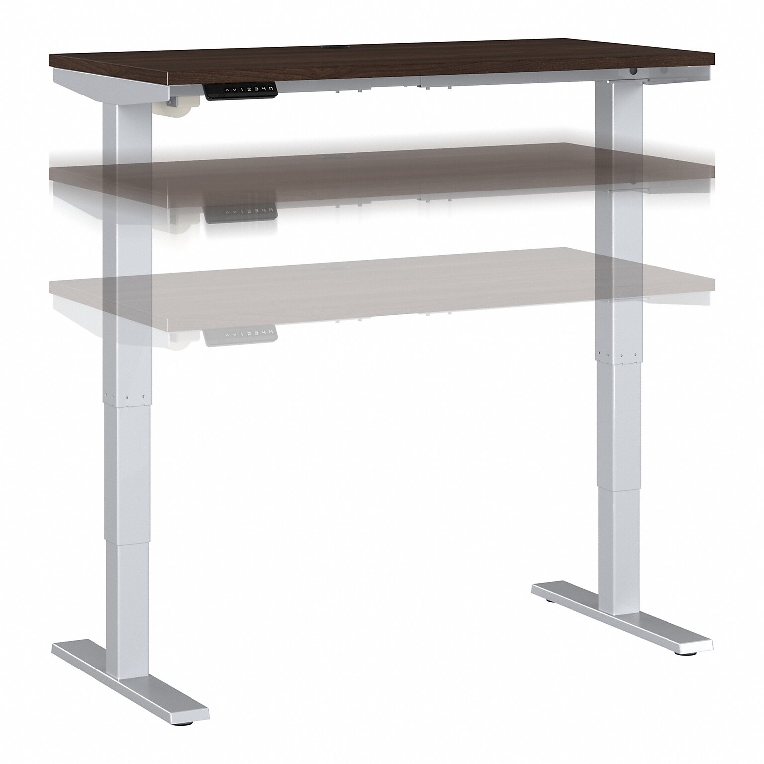Bush Business Furniture Move 40 Series 28-48 Adjustable Standing Desk, Black Walnut/Cool Gray Metallic (M4S4824BWSK)