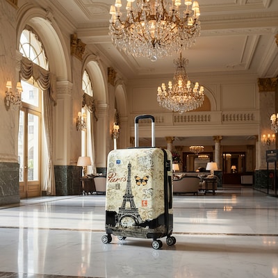 InUSA 24" Hardside Paris Suitcase, 4-Wheeled Spinner, TSA Checkpoint Friendly, Paris (IUAPC00M-PAR)