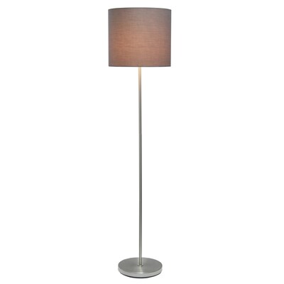 Creekwood Home Vista 57 Contemporary Classic Brushed Nickel Floor Lamp, Gray Shade (CWF-3005-GY)
