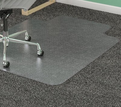 Lorell Carpet Chair Mat with Lip, 45 x 53, Medium-Pile, Clear (LLR25756)