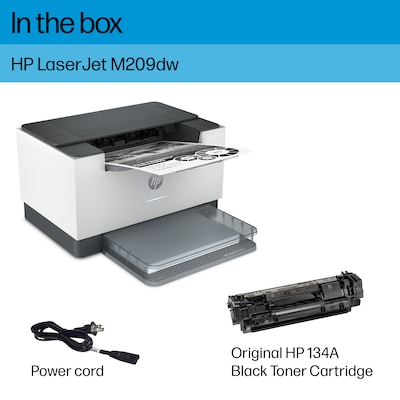 HP LaserJet M209dw Wireless Black & White Laser Printer, Single-Function, Print, Best for Home Office (6GW62F)