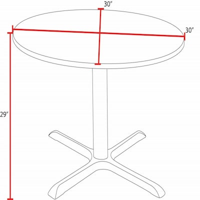 Regency Cain 30" Round Laminate X Base Breakroom Table, Cherry/Grey (TB30RNDCHGY)