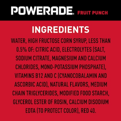 Powerade Fruit Punch Sports Drink, 20 oz., 24 Bottles/Carton (00049000003710)
