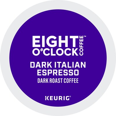 Eight O'Clock Dark Italian Espresso Coffee, Keurig K-Cup Pod, Dark Roast, 96/Carton (6408CT)