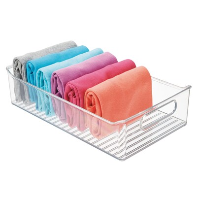 iDESIGN Medium Stackable Plastic Storage Bin, Clear, 2/Pack (03062W)
