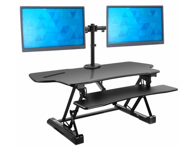 Mount-It! 47W Electric Adjustable Standing Desk Converter with Dual Monitor Mount and USB Charging