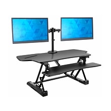 Mount-It! 47W Electric Adjustable Standing Desk Converter with Dual Monitor Mount and USB Charging