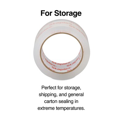 Staples® Moving and Storage Packing Tape, 1.88" x 54.6 yds, Clear, 12/Pack (ST-A26-12)